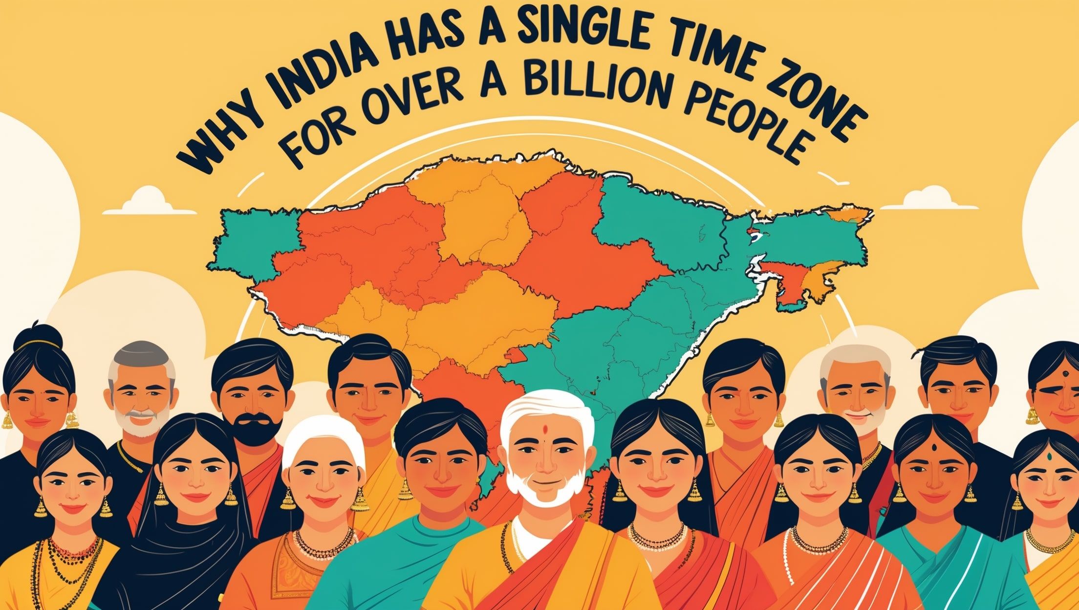 为什么印度对超过十亿的人口采用统一的时区？